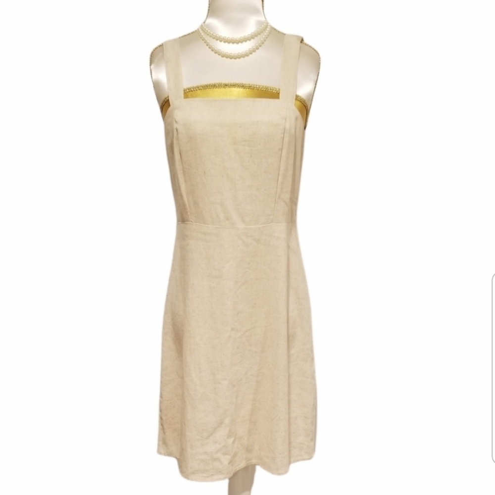 Cotton On Cream Square Neckline Sleeveless Dress